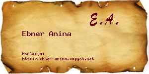 Ebner Anina névjegykártya